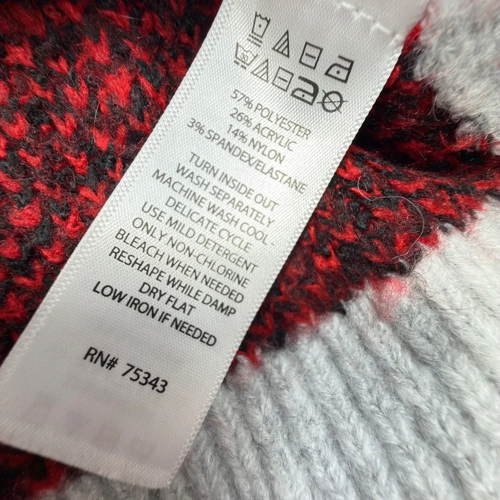 Cupcakes and Cashmere Scottie Dog Cardigan Sweater Women's Medium Gray Knit